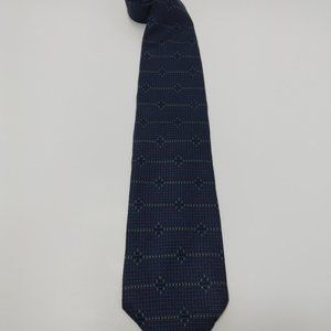 Calvin Klein Men's Necktie Gray Blue‎ Purple Polka Dot Pattern Silk 56" x 4" Tie
